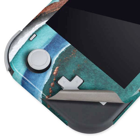 Turquoise Watercolor Geode Nintendo Switch Lite Skin
